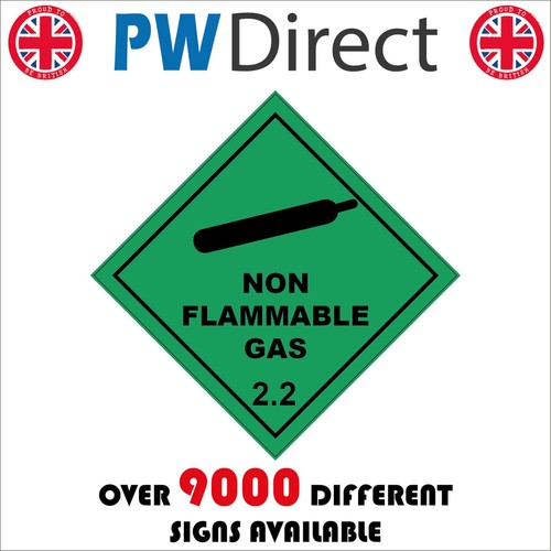 Sign non flammable gas - non,