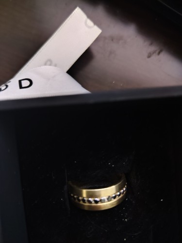 9ct gold black diamond men - gold,