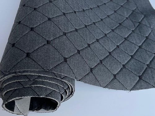 Gray black diamond stitch - gray/black,