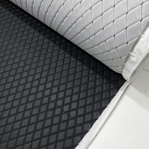 Black diamond stitch quilted - black,